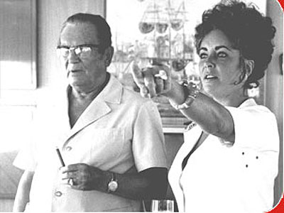 Look, there goes your space shuttle! Tito and Elizabeth Taylor