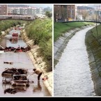 A Bosnian woman does her laundry in Dobrinja River in the Sarajevo front-line district of Dobrinja, in this picture taken August 2, 1993 (top), and the same river is seen April 1, 2012. Twenty years ago this Friday, April 6, 2012, the West recognised the Yugoslav republic as independent and Serb gunmen fired on peace demonstrators in Sarajevo, the opening salvo of a siege on the capital that would last for 43 months. Photo: REUTERS/Laszlo Balogh and Dado Ruvic